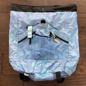 GAP Y2K Beach‎ Surf Mesh Bottom Backpack Wet Bag Blue Floral